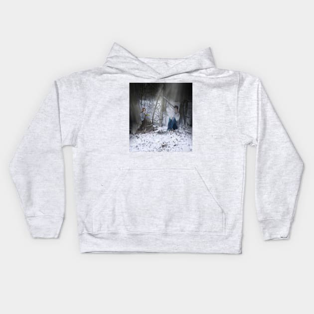 It's snowing into the woods - Illustration Kids Hoodie by Le petit fennec